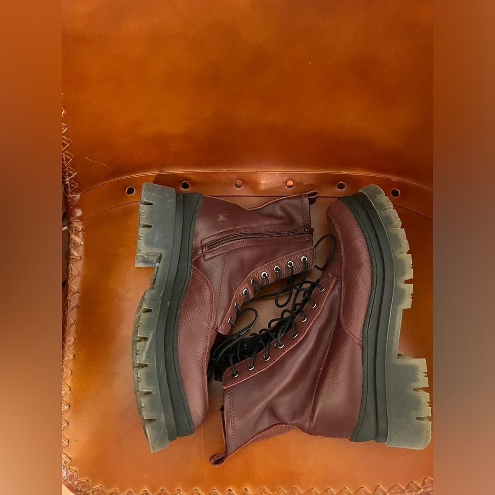 Free People Baxter lug sole boots in wine - Picture 6 of 10